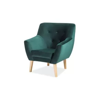 Fotoliu catifea Nordic 1 verde Blu78 imagine
