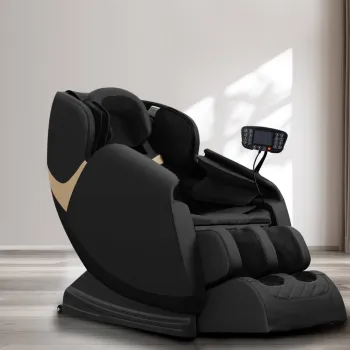 Fotoliu cu functie de masaj si incalzire Solaria negru H105 cm imagine