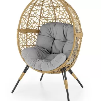 Fotoliu de gradina Oskar rattan/gri imagine