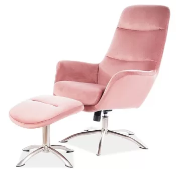 Fotoliu de relaxare Nixon Velvet Roz - H 110 imagine