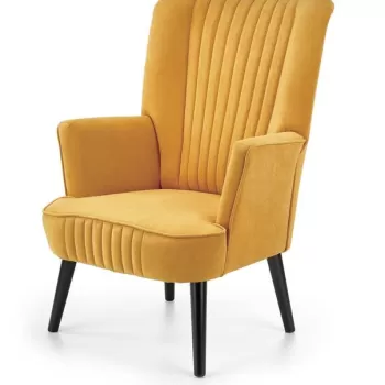 Fotoliu Delgado velvet mustariu - H100 cm imagine