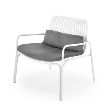 Fotoliu din plastic Melby alb - H75 cm imagine