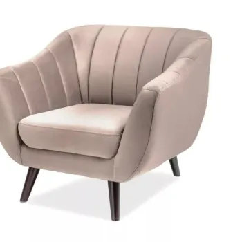Fotoliu Elite 1 velvet bej/wenge Blu28 imagine