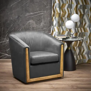 Fotoliu Enrico velvet gri H71 cm imagine