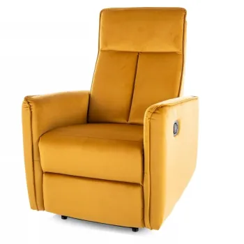 Fotoliu extensibil Nikos velvet mustariu Blu68 imagine