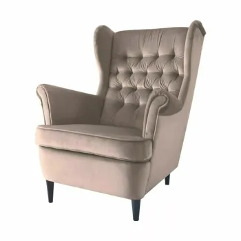 Fotoliu Harry velvet bej inchis/wenge Blu40 imagine