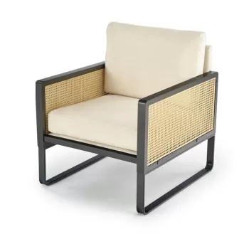 Fotoliu Ilario velvet/rattan - H77 cm imagine