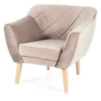 Fotoliu Karo 1 velvet bej inchis/fag Blu40 imagine
