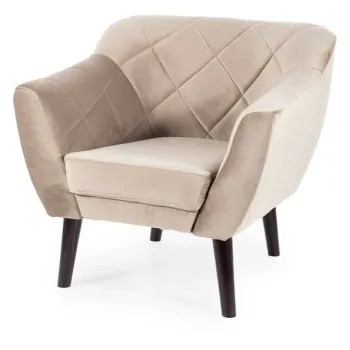 Fotoliu Karo 1 velvet bej inchis/wenge Blu40 imagine