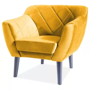 Fotoliu Karo 1 velvet curry Blu68/wenge imagine