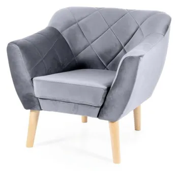 Fotoliu Karo 1 velvet gri/fag Blu14 imagine