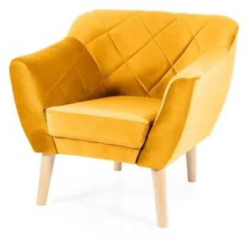 Fotoliu Karo 1 velvet mustariu/fag Blu68 imagine