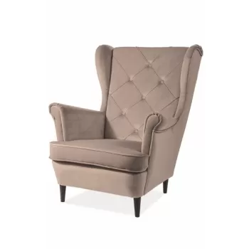 Fotoliu Lady velvet bej Blu28/wenge imagine