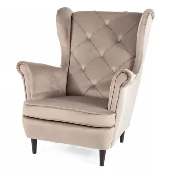 Fotoliu Lady velvet bej inchis/wenge Blu40 imagine