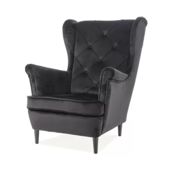 Fotoliu Lady velvet negru Blu19/wenge imagine