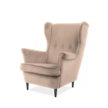 Fotoliu Lord velvet bej Blu28/wenge imagine