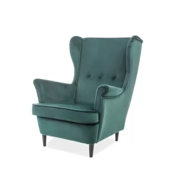 Fotoliu Lord velvet verde Blu78/wenge imagine