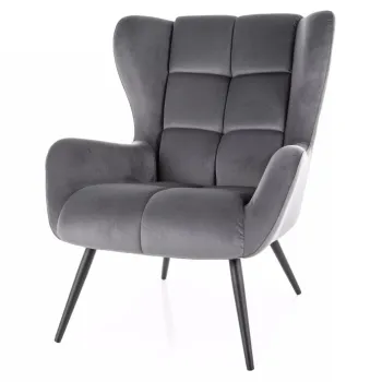 Fotoliu Louis velvet gri Blu14 imagine