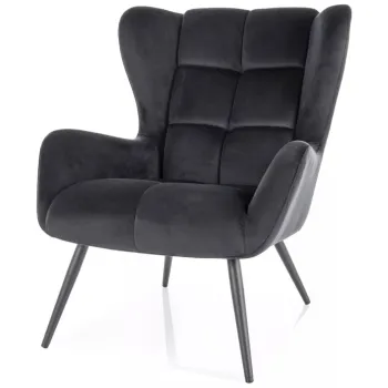 Fotoliu Louis velvet negru Blu19 imagine