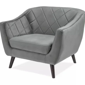 Fotoliu Molly 1 velvet gri/wenge Blu14 imagine