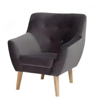 Fotoliu Nordic 1 velvet gri/fag Blu14 imagine