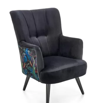 Fotoliu Pagoni velvet negru - H95 cm imagine