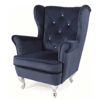 Fotoliu pentru copii Lili velvet bleumarin/argintiu Blu86 imagine