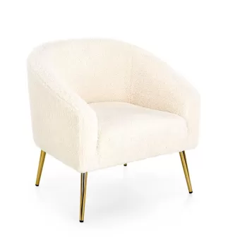 Fotoliu plusat Grifon crem/gold - H78 cm imagine