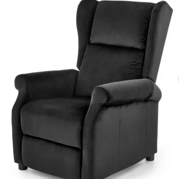 Fotoliu recliner Agustin 2 velvet negru H107 cm imagine