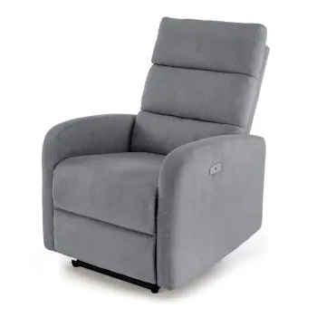 Fotoliu recliner Carinio stofa gri H100 cm imagine