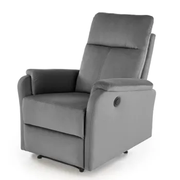 Fotoliu recliner Crocus velvet gri H102 cm imagine
