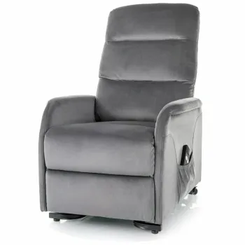 Fotoliu recliner cu functie de masaj Jupiter M velvet gri Blu14 imagine