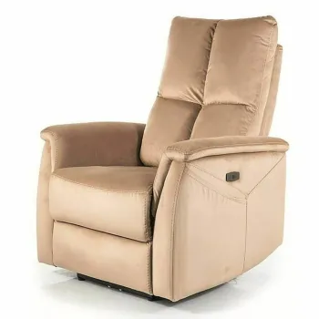 Fotoliu recliner cu functie de masaj Neptun M velvet bej Blu28 imagine