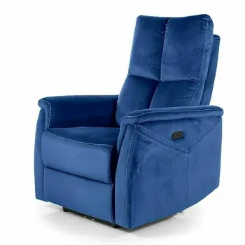 Fotoliu recliner cu functie de masaj Neptun M velvet bleumarin Blu86 imagine