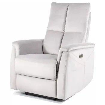 Fotoliu recliner cu functie de masaj Neptun M velvet gri deschis Blu03 imagine