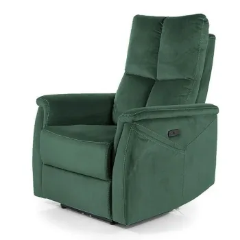 Fotoliu recliner cu functie de masaj Neptun M velvet verde Blu78 imagine