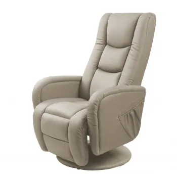 Fotoliu recliner cu functie de masaj Pulsar piele ecologica cappuccino H106 cm imagine