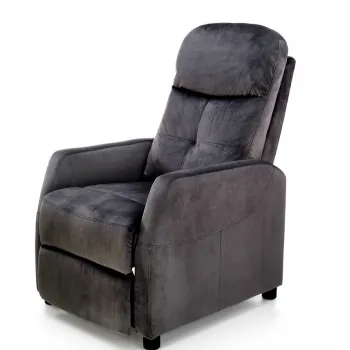Fotoliu recliner Felipe 2 velvet negru H103 cm imagine