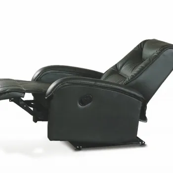 Fotoliu recliner Jeff piele ecologica negru H101 cm imagine
