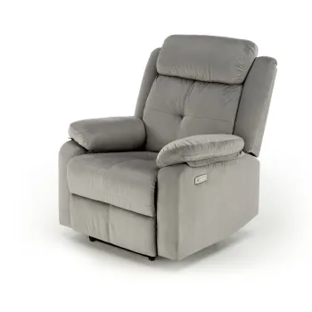 Fotoliu recliner Loris stofa gri H105 cm imagine