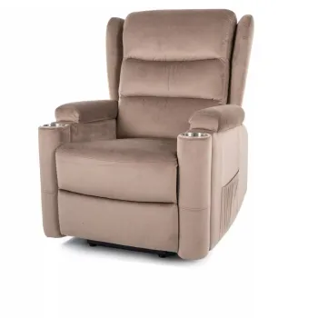 Fotoliu recliner Minos velvet bej inchis Blu40 imagine