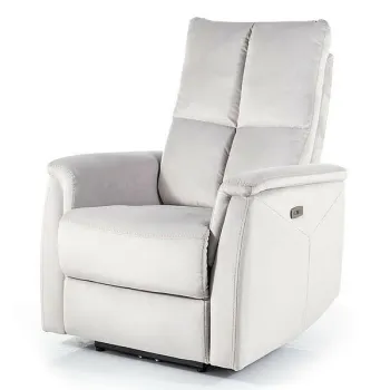 Fotoliu recliner Neptun velvet gri deschis Blu03 imagine