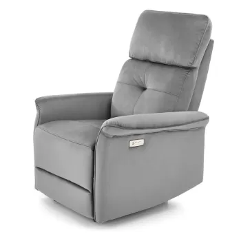 Fotoliu recliner Semir velvet gri - H108 cm imagine