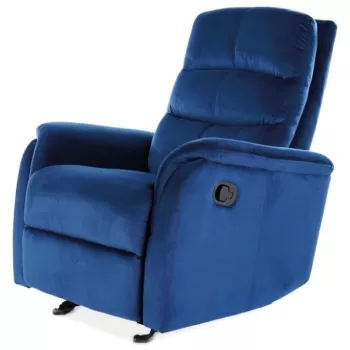 Fotoliu recliner tapitat Jowisz Velvet albastru - H102 imagine