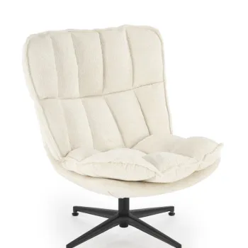 Fotoliu rotativ Fofana stofa crem H91 cm imagine