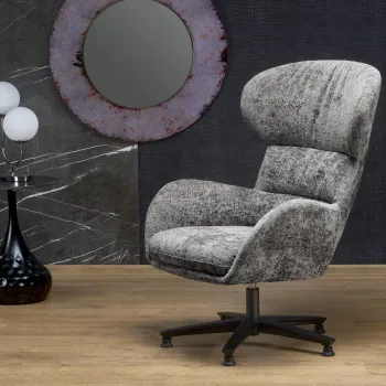 Fotoliu rotativ Franco stofa gri H104 cm imagine