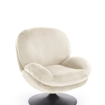 Fotoliu rotativ Shell crem H86 cm imagine