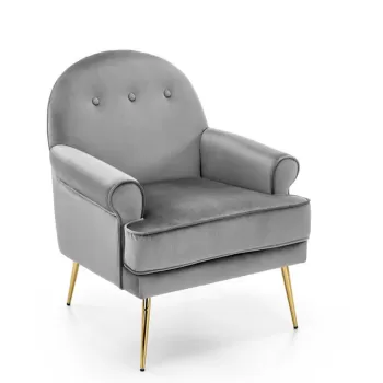 Fotoliu Santi velvet gri/gold - H88 cm imagine