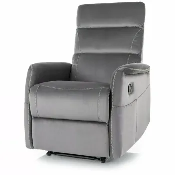 Fotoliu Solon M cu functie de masaj velvet gri Blu14 imagine