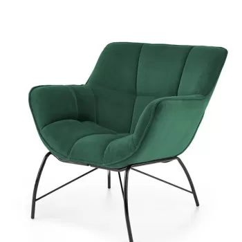 Fotoliu tapitat Belton velvet verde - H78 cm imagine